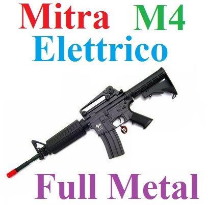 Fucile softair modello m4 full metal elettrico - mitra elettrico softair modello mitra americano colt m4 in metallo con calcio retrattile.
